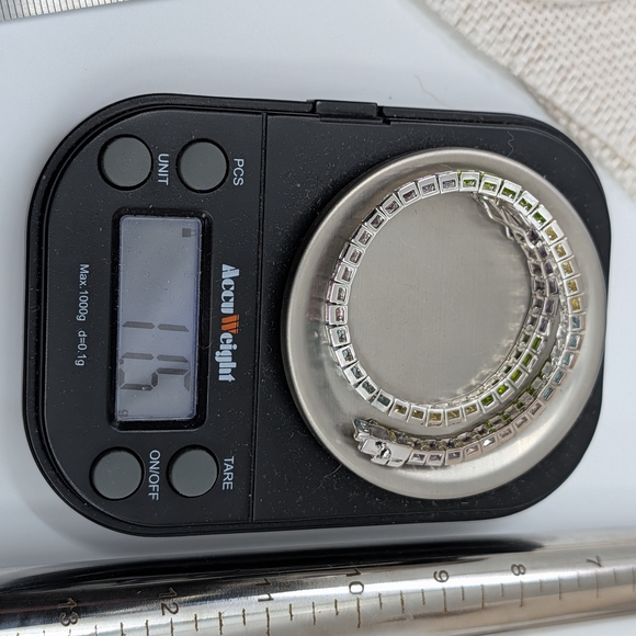 Rainbow CZ Tennis Bracelet Sterling Silver 925 | 7.25" 11.5g - Picture 2 of 12